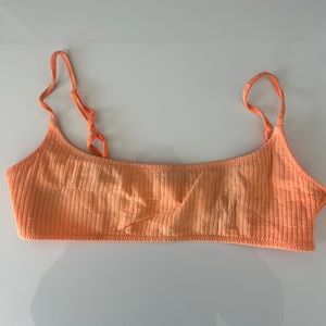 orange ribbed bikini top from triangl in size M